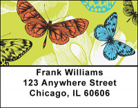 Retro Butterflies Address Labels | LBBAJ-11