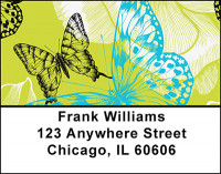 Retro Butterflies Address Labels | LBBAJ-11