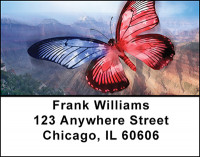 Americana Butterfly Address Labels | LBBAJ-32