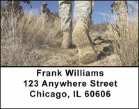 Military Boots In Action Address Labels | LBBAK-12
