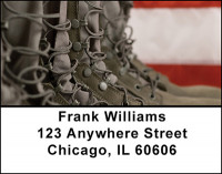 Military Boots In Action Address Labels | LBBAK-12