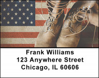 Military Boots In Action Address Labels | LBBAK-12