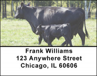 Black Angus Cattle Address Labels | LBBAK-27