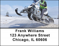 Snowmobiling in Powder Address Labels | LBBAK-37