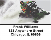 Snowmobiling in Powder Address Labels | LBBAK-37