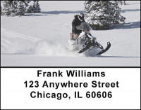 Snowmobiling in Powder Address Labels | LBBAK-37