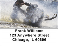Snowmobiling in Powder Address Labels | LBBAK-37