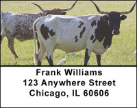 Longhorn Cattle Address Labels | LBBAK-50