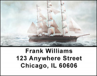 Old Wooden Battle Ships Address Labels | LBBAL-04