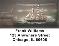Old Wooden Battle Ships Address Labels | LBBAL-04