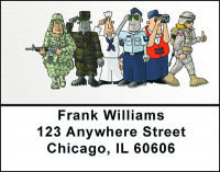 Military's Comical Characters Address Labels | LBBAL-35