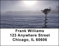 Winter Ice Fishing Address Labels | LBBAL-49