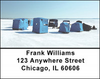 Winter Ice Fishing Address Labels | LBBAL-49