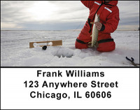 Winter Ice Fishing Address Labels | LBBAL-49