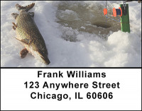 Winter Ice Fishing Address Labels | LBBAL-49