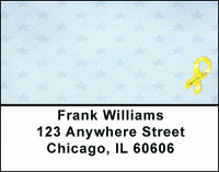 Yellow Support Ribbon Address Labels | LBBAL-59