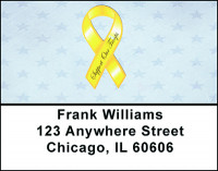 Yellow Support Ribbon Address Labels | LBBAL-59