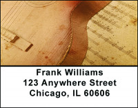 Golden Guitar Notes Address Labels | LBBAL-74