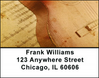 Golden Guitar Notes Address Labels | LBBAL-74