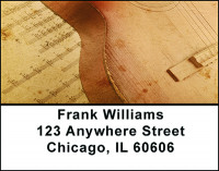 Golden Guitar Notes Address Labels | LBBAL-74