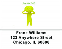 Hear-Speak-See No Evil Address Labels | LBBAL-77