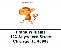Speak-Hear-See No Evil Address Labels | LBBAL-79
