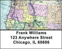Vintage Map of the U.S.A. Address Labels | LBBAM-49