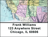 Vintage Map of the U.S.A. Address Labels | LBBAM-49