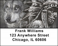 Indian Wolf Spirit Address Labels | LBBAM-85