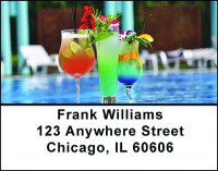 Poolside Bar Drinks Address Labels | LBBAN-51