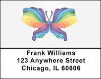 Rainbow Butterflies Address Labels | LBBAP-46