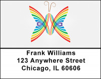 Rainbow Butterflies Address Labels | LBBAP-46