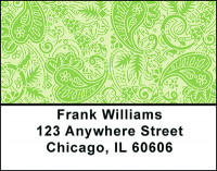 Green Paisley Address Labels | LBBAP-80