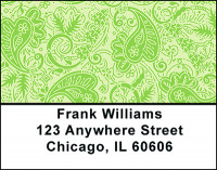 Green Paisley Address Labels | LBBAP-80