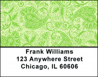 Green Paisley Address Labels | LBBAP-80