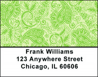 Green Paisley Address Labels | LBBAP-80