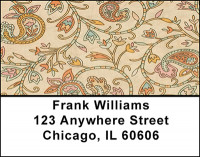 Orange Paisley Address Labels | LBBAP-81