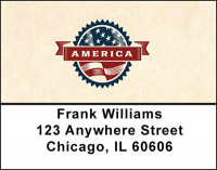Stars - Stripes Retro Style Address Labels | LBBAP-85