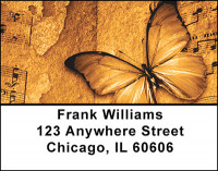 Golden Butterflies Address Labels | LBBAQ-11