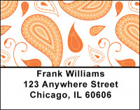 Orange Paisley Delight Address Labels | LBBAQ-26