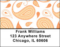 Orange Paisley Delight Address Labels | LBBAQ-26