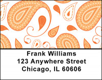 Orange Paisley Delight Address Labels | LBBAQ-26