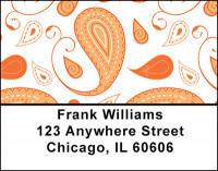 Orange Paisley Delight Address Labels | LBBAQ-26