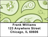 Green Floral Paisley Address Labels | LBBAQ-27