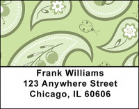 Green Floral Paisley Address Labels | LBBAQ-27