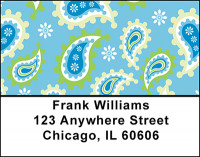 Blue - Green Paisley Address Labels | LBBAQ-28