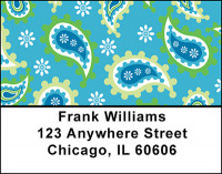 Blue - Green Paisley Address Labels | LBBAQ-28