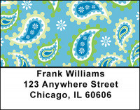 Blue - Green Paisley Address Labels | LBBAQ-28