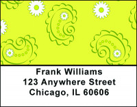 Yellow Floral Paisley Address Labels | LBBAQ-29