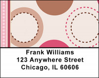 Pink - Brown Dots on Dots Address Labels | LBBAQ-45